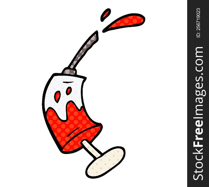 Cartoon Doodle Syringe Of Blood