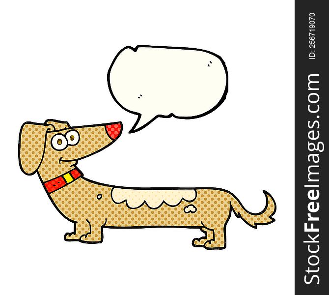 freehand drawn comic book speech bubble cartoon dog
