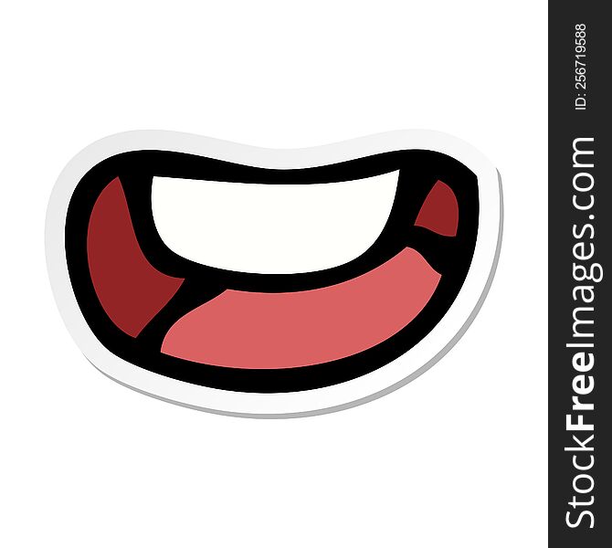 Sticker Of A Cartoon Happy Mouth