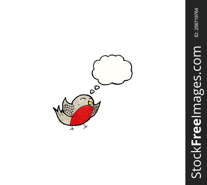 Cartoon Robin With Thought Bubble