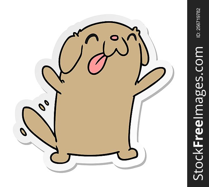 Sticker Cartoon Kawaii Of A Cute Dog