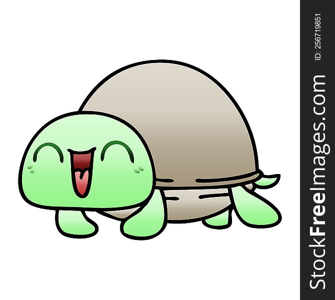 Quirky Gradient Shaded Cartoon Turtle
