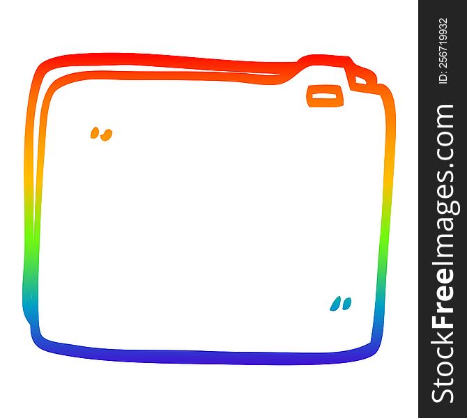 rainbow gradient line drawing of a cartoon business documents