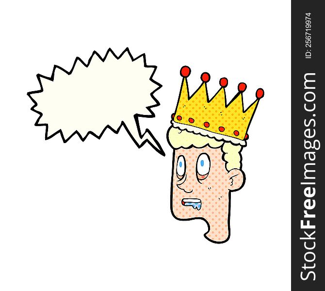 freehand drawn comic book speech bubble cartoon idiot prince