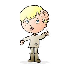 Free Cartoon Boy With Growth On Head Stock Photos - 256721043