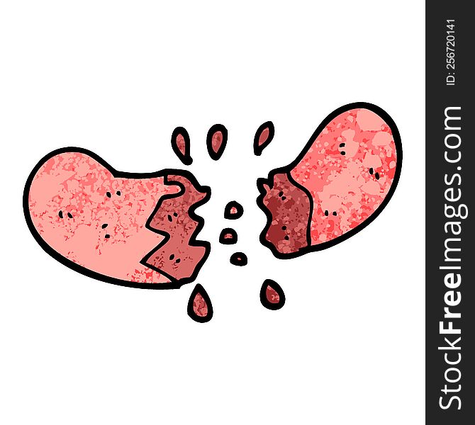 grunge textured illustration cartoon sausage