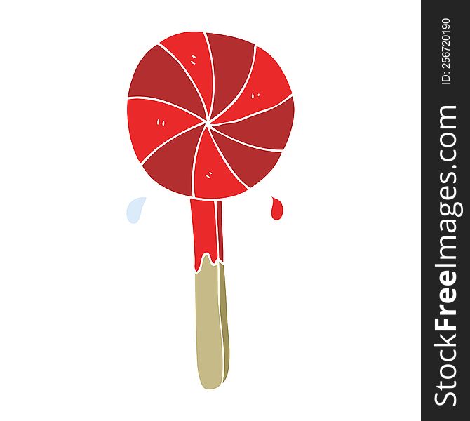 Flat Color Illustration Of A Cartoon Lollipop