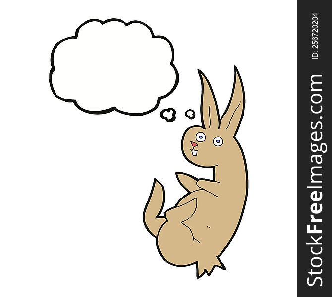 Cue Cartoon Rabbit With Thought Bubble