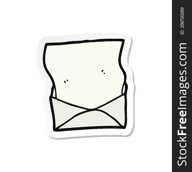 sticker of a cartoon letter and envelope