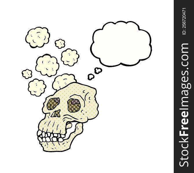 Thought Bubble Cartoon Ancient Skull