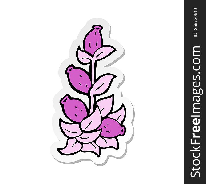 Sticker Of A Cartoon Flowers