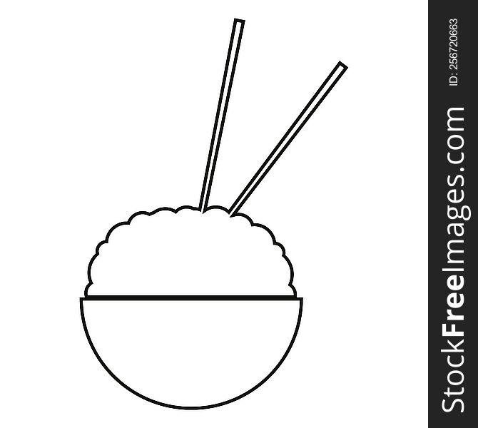 vector icon illustration of a rice bowl