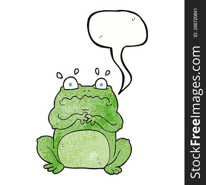 freehand speech bubble textured cartoon funny frog