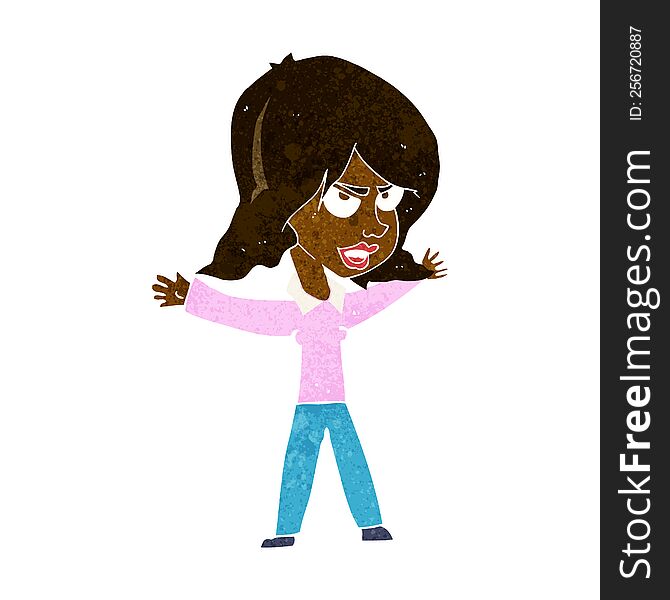 cartoon woman gesturing