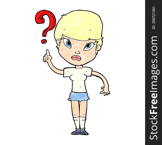 cartoon woman asking question