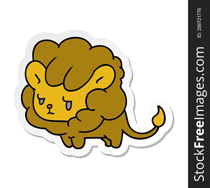 Sticker Cartoon Kawaii Cute Lion Cub