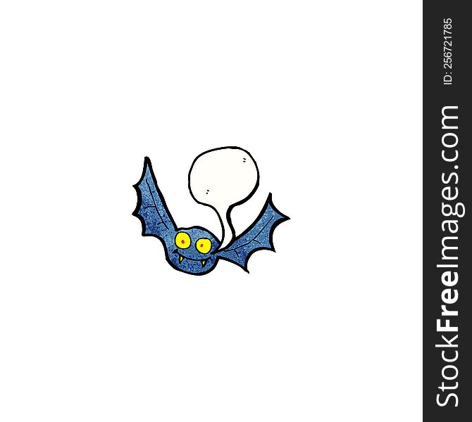 Cartoon Bat With Speech Bubble
