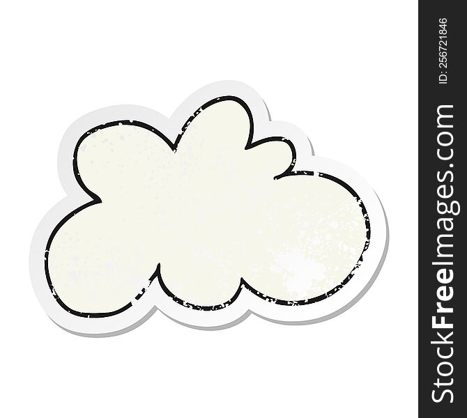 distressed sticker of a cartoon decorative cloud symbol