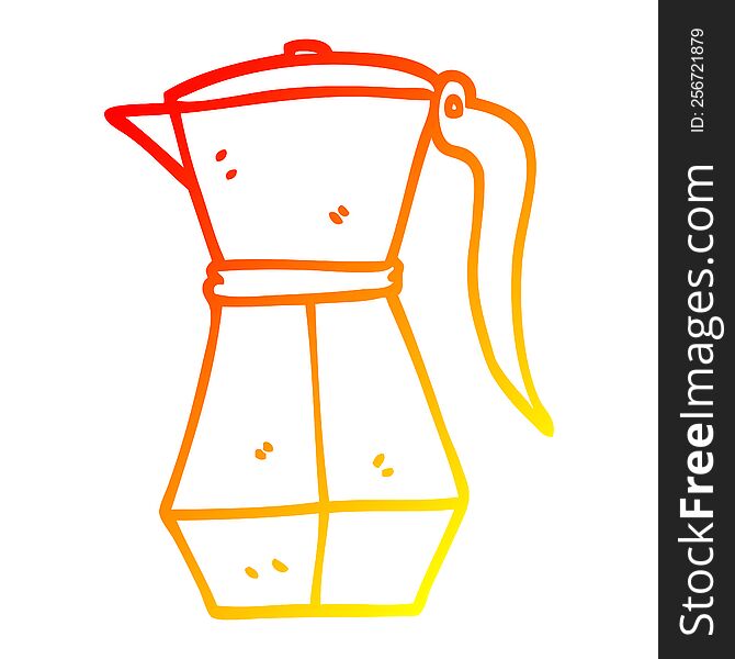warm gradient line drawing of a cartoon stove top espresso maker