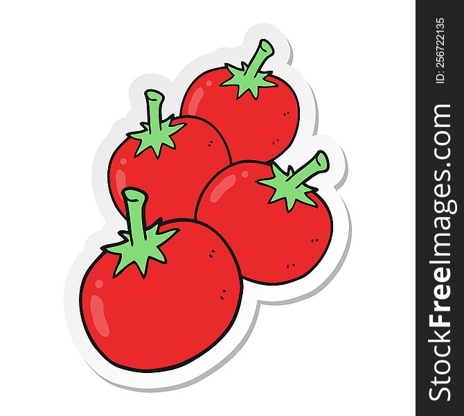 Sticker Of A Cartoon Tomato