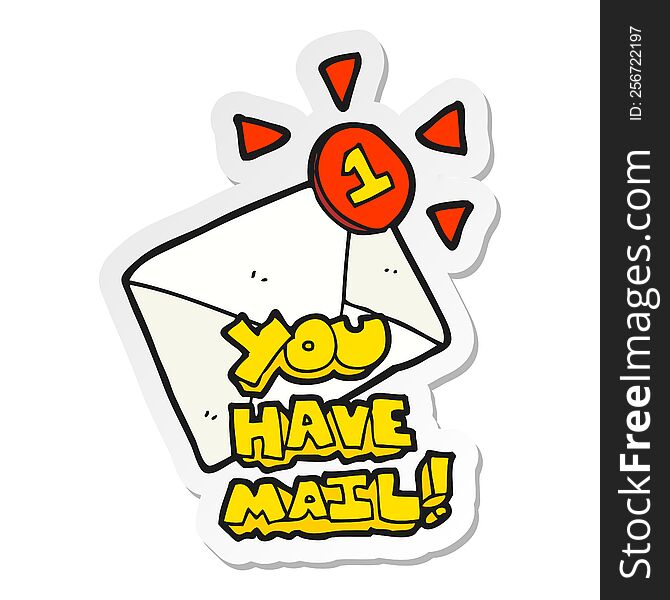 sticker of a cartoon email