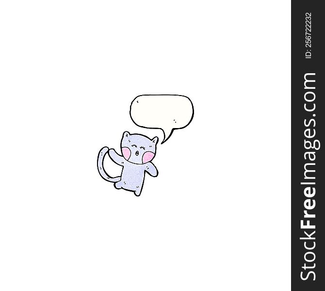 Cat With Speech Bubble Cartoon