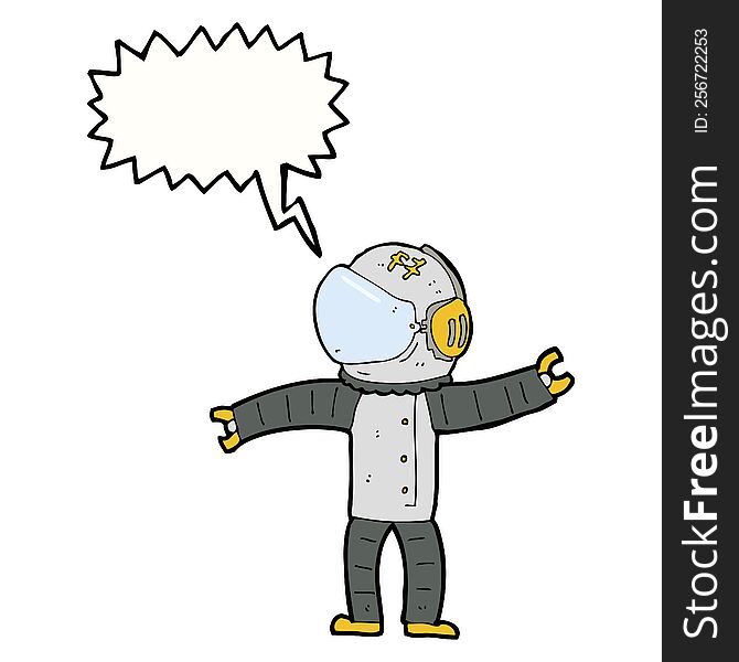 Cartoon Astronaut With Speech Bubble