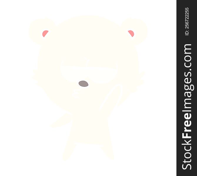 Bored Polar Bear Flat Color Style Cartoon