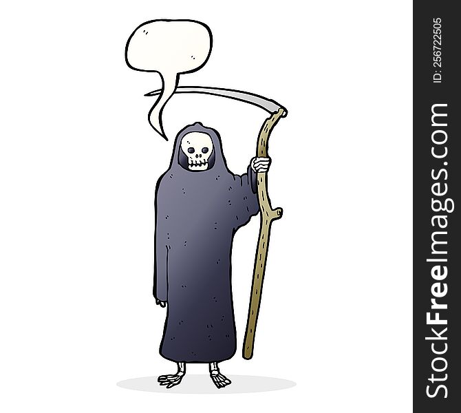 death cartoon with speech bubble