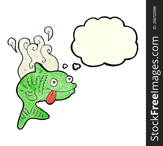 Cartoon Smelly Fish With Thought Bubble