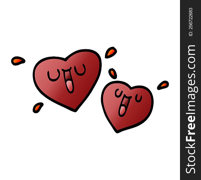happy cartoon doodle hearts