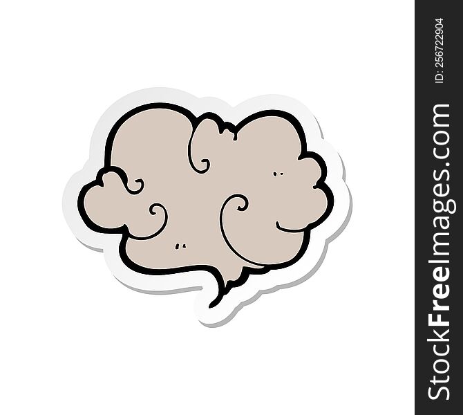 sticker of a cartoon cloud of smoke