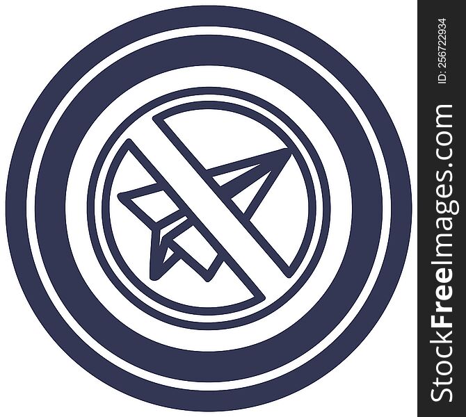 paper plane ban circular icon symbol