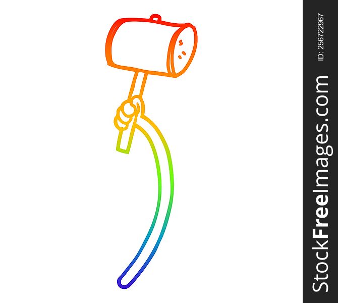 rainbow gradient line drawing cartoon retro hand gestures