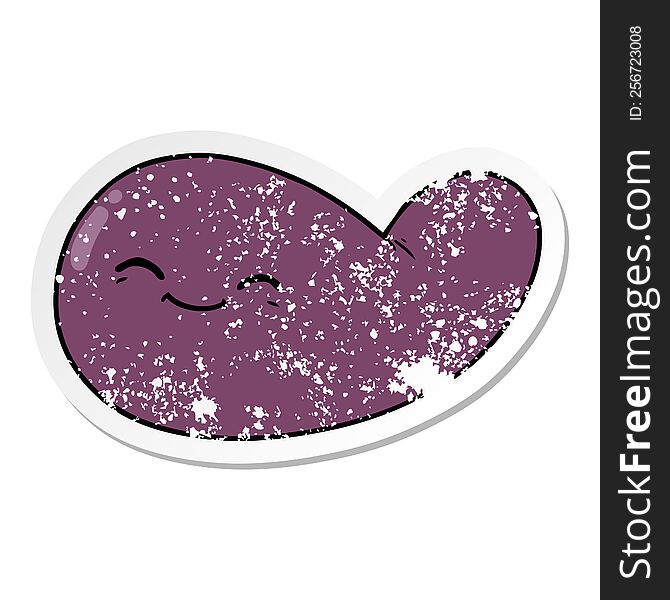 distressed sticker of a cartoon gall bladder