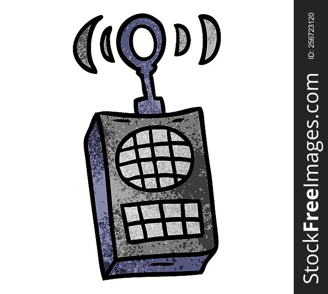 hand drawn textured cartoon doodle of a walkie talkie