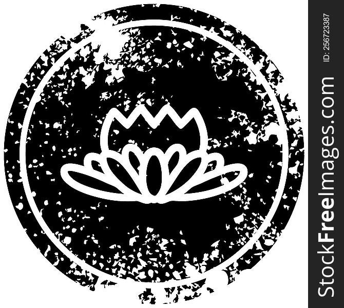 lotus flower distressed icon symbol