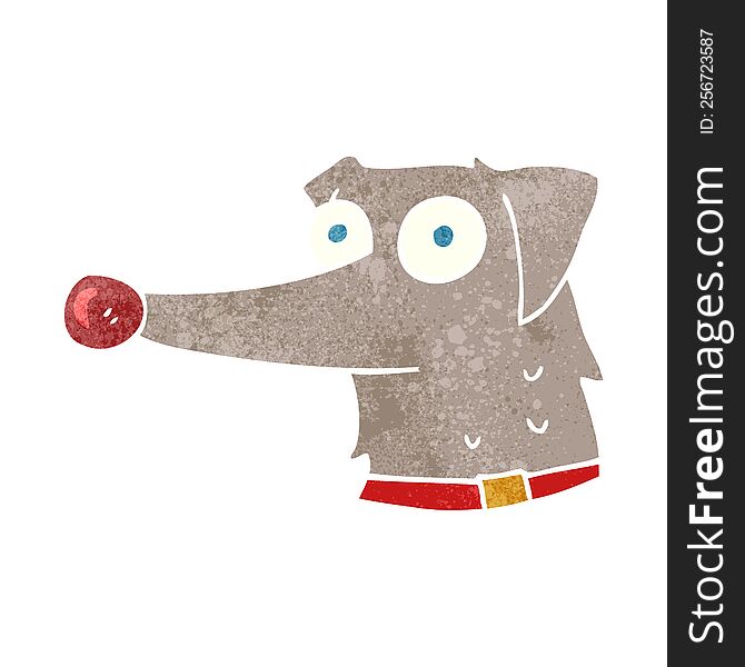 Retro Cartoon Dog With Collar