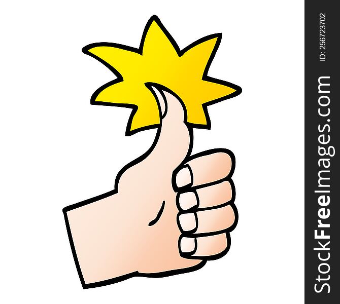 vector gradient illustration cartoon thumbs up symbol