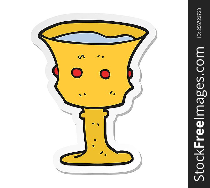 sticker of a cartoon medieval cup
