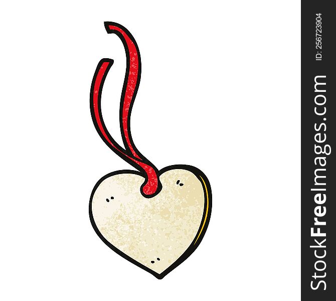 Cartoon Doodle Heart Shaped Gift Tag