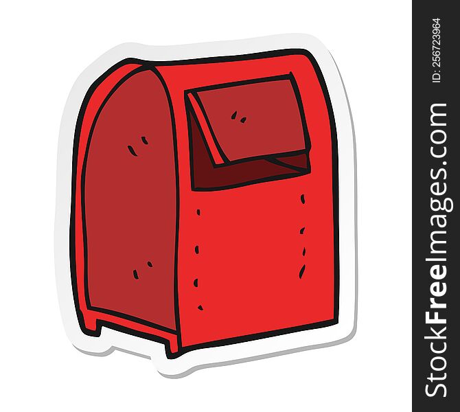 sticker of a cartoon mailbox