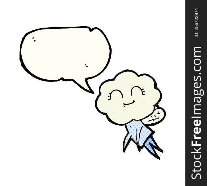 freehand drawn comic book speech bubble cartoon magical creature