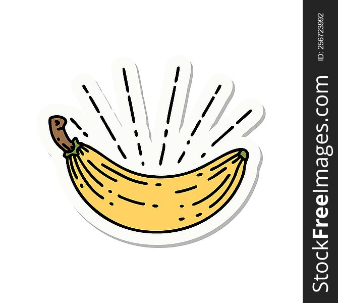 sticker of a tattoo style banana