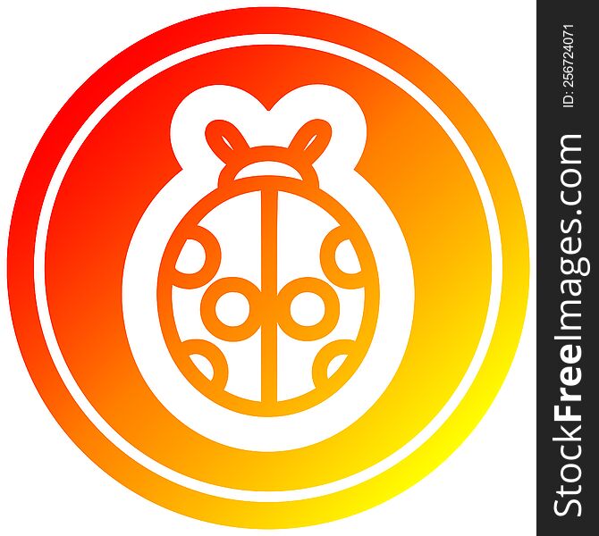 cute ladybug icon with warm gradient finish. cute ladybug icon with warm gradient finish