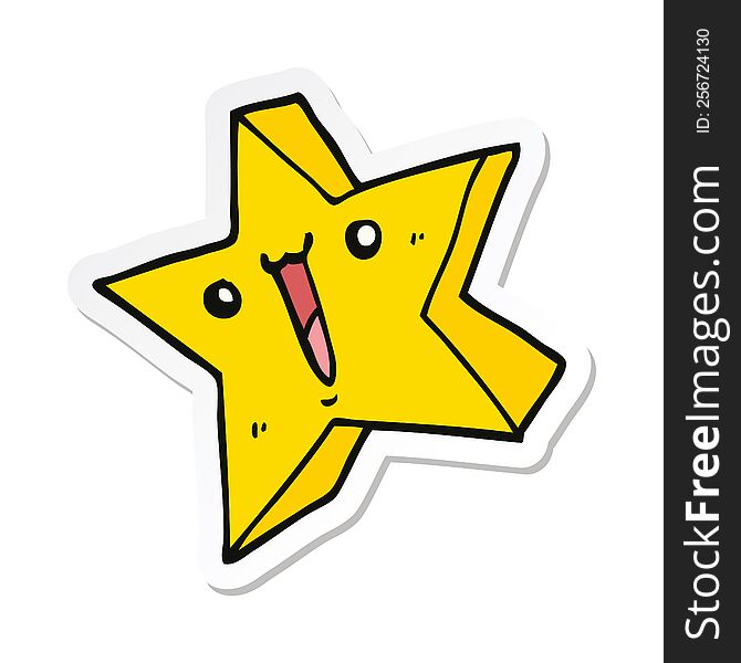 sticker of a cartoon happy star
