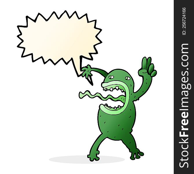 Cartoon Crazy Frog With Speech Bubble