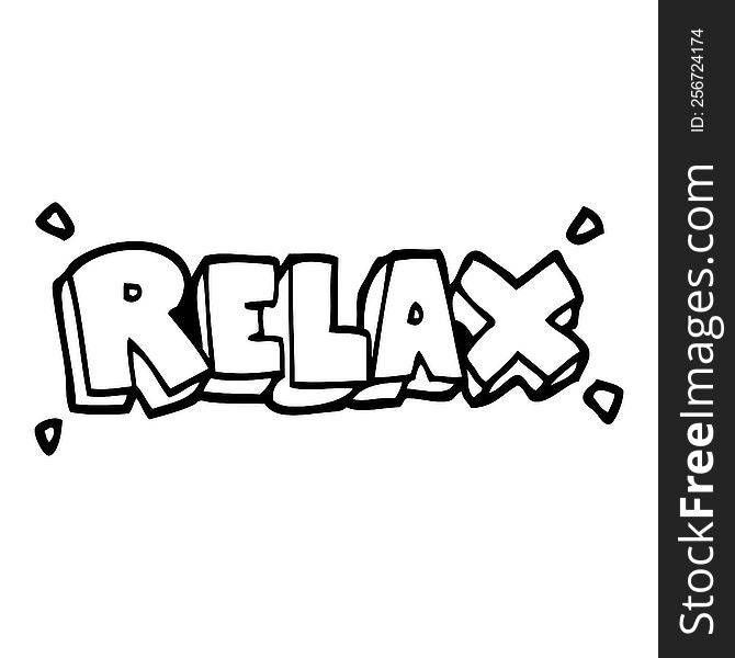 Line Drawing Cartoon Relax Symbol