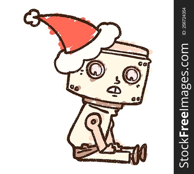 Robot Christmas Chalk Drawing