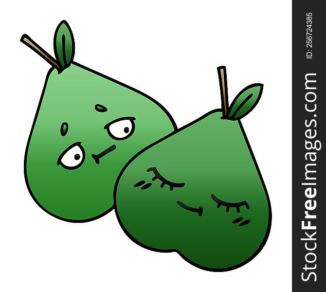 gradient shaded cartoon of a pears